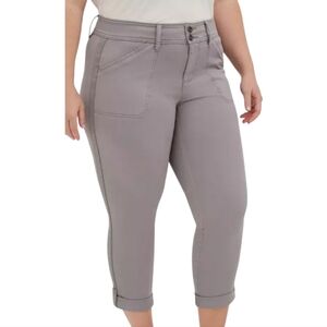 Torrid Aviator Cropped Twill Pants Tan Khaki Size 12 Casual Stretch NWT